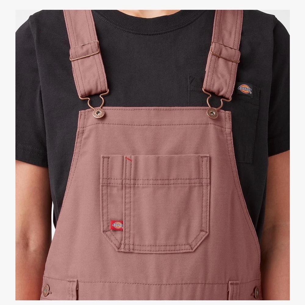 Women's Dickies Relaxed Fit Bib Overall rinsed ash rose pink - Picture 3 of 6